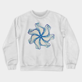 Spirograph Shades of Blue Pinwheel Pattern Crewneck Sweatshirt